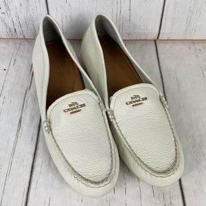COACH Ivory Leather Driver Moccasin Loafer 10D